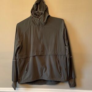 H&M Olive Green Hooded Utility Pullover Jacket light weight